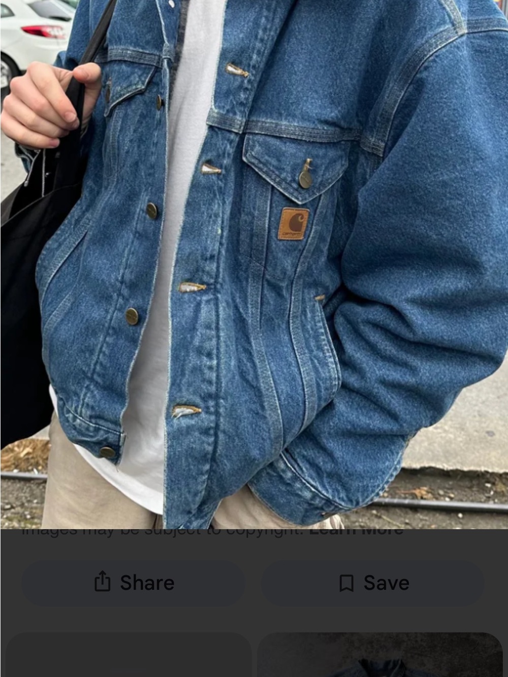 Vintage Y2K Carhartt Medium Blue Denim Work Jacket size XL